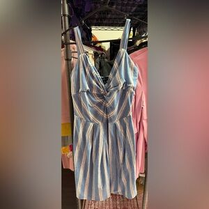Derek Heart Blue and White Striped Maxi Dress
